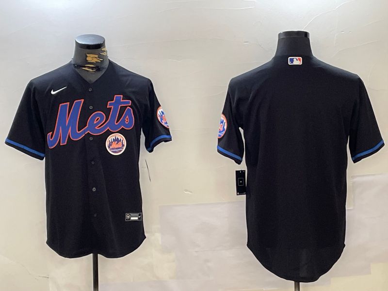 Men New York Mets Blank Black Game 2024 Nike MLB Jersey style 3